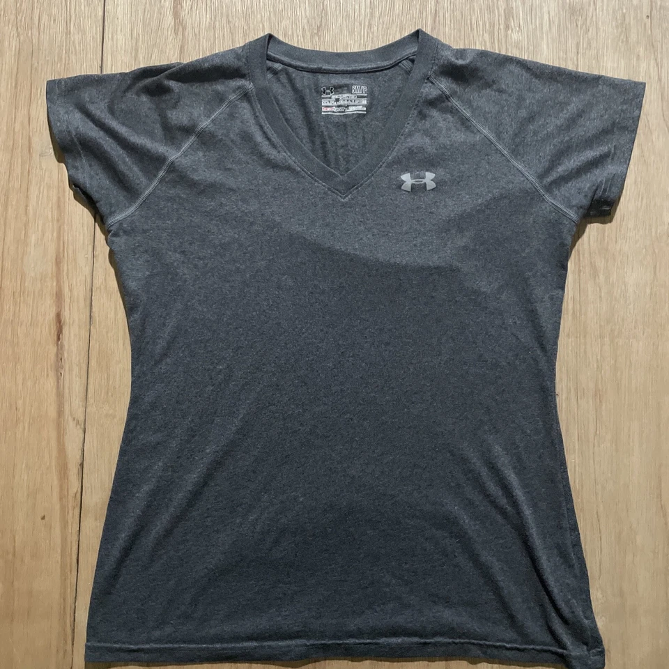 Camisa Under Armor Mujer SM Heat Gear Suelta Pull Over Cuello en V Top Foto 1 de 4