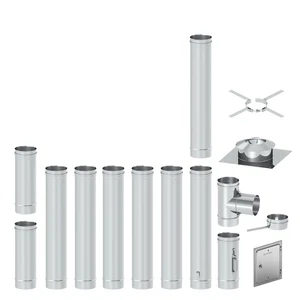 Einwandig VA 0,6 Edelstahl Sanierung Bausatz Kamin Schornstein Einzugsrohr - Bild 1 von 61