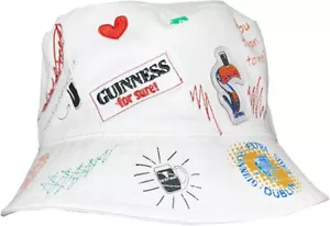 Guinness White Sun Bucket Hat with Doodle Designs - Picture 1 of 3