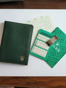 Rolex  Sea dweller green leather wallet and contents - Picture 1 of 12