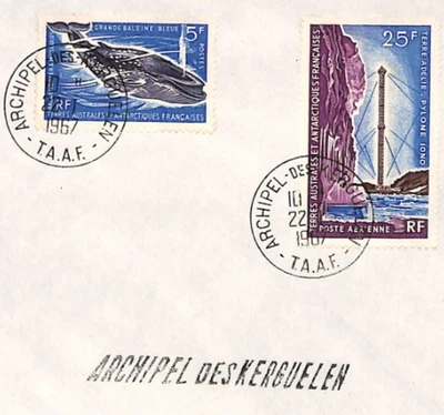 TAAF 1967 Cover Kerguelen Archipelago ANTARCTIC Polar SPACE France Cols YZ313 - Image 1 of 4