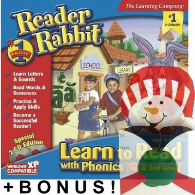Reader Rabbit Learn to Read Phonics 1st 2nd + Snowman Gift Box Mailer Bundle New - Image 1 of 4