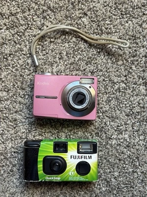 Kodak Digital Camera EasyShare C513 Hot Pink , With Expired Fuji Film Disposable - Image 1 of 4