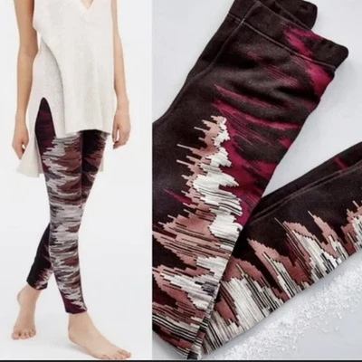 Free People Byzantine Sweater Leggings S Stretch Multicolor Pattern Aztec Boho - Image 1 of 4