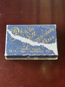 VTG Sewing 1950's The Patricia Silk Dressmakers Pins Original Box - Picture 1 of 7
