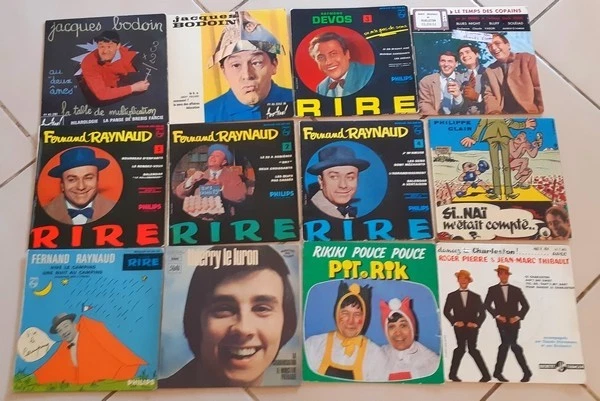 Gros Lot de 12 Disques Vinyles 45 Tours d' HUMOUR - F. RAYNAUD - T. LE LURON... - Photo 1/1