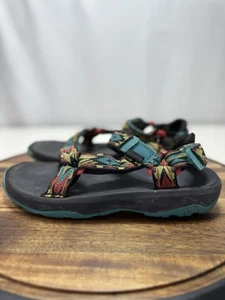 Teva Hurricane XLT 2 Sandals Youth Kids Sz 4 Sandal Blue Yellow Red Aztec Boho - Picture 1 of 11