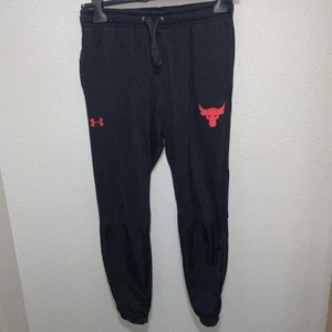 Under Armour Sweatpants Size L Black With Red Bull - Picture 1 of 5