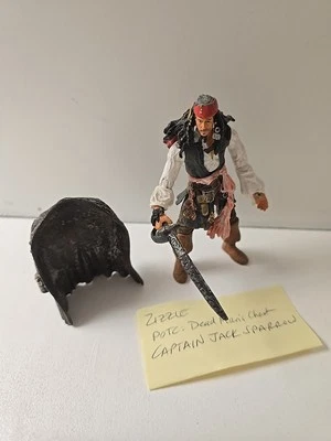 Figura de acción Capitán Jack Sparrow Piratas Caribe 4" Disney Zizzle completa Foto 1 de 4