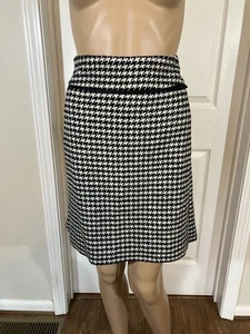 NEW! "Apostrophe" Wool Blend Fully Lined Stretch Houndstooth A-Line Skirt 18 - Picture 1 of 14