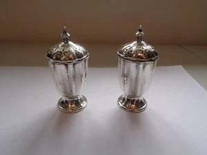 Vintage Silver Plated Salt and Pepper pots Victorian 3ins Tall Weight 76g Used - Picture 1 of 17