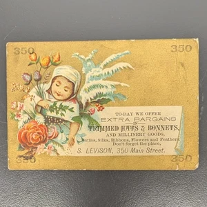 Vintage Trade Card S Levison 350 Main St Advertising Card 2.7"x4" - Picture 1 of 2