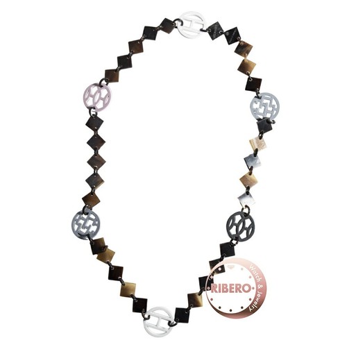 HERMÈS Y0716 Collana Hermes Diva Corno di Bufalo Marrone Multicolore Usata