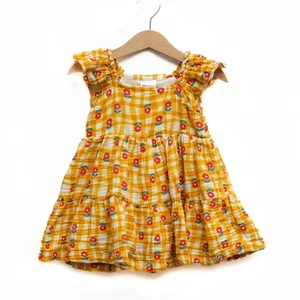 Hanna Andersson Flutter Sleeve Gauze Dress Toddlers 18-24 Mos 80 cm Yellow - Picture 1 of 4
