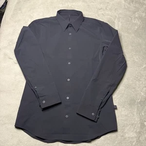 EUC Lululemon Venture Shirt Men Small Dark Navy Stretch Performance Button Up - Picture 1 of 5