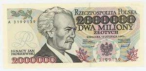 Poland 2000000 Zlotych 16-11-1993 Pick 163 UNC Uncirculated Banknote Serie A - Picture 1 of 2