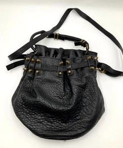Alexander Wang Diego black leather bucket bag brass colour hardware B9 - Picture 1 of 12
