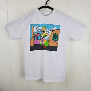 The Simpsons Shirt Boy Large White Crew Neck Short Sleeve Graphic Stretch Casual - Picture 1 of 16