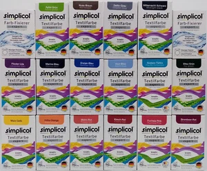 SIMPLICOL expert Textilfarbe - 17 Farben zur Auswahl - mit/ohne Fixierer