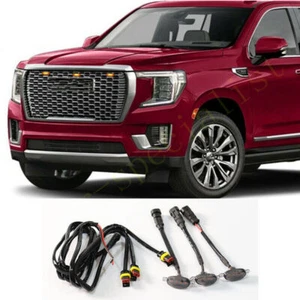 For GMC Yukon XL 2021-2024 smoke Raptor Style Front Grill LED Marker Light Kit - Picture 1 of 2