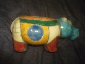 Vintage Raku Keramik Nilpferd - Neu ohne Etikett - Bild 1 von 6
