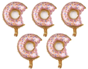 5 Stück Mini Donut Luftfüllung Folienballon Deko Sweet Treat Party Motiv Kawaii - Bild 1 von 3