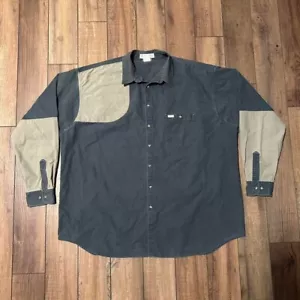Vintage Columbia green grey shooting hunting padded button up shirt size 2XL/3XL - Picture 1 of 6