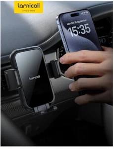 Lamicall 2023 Wider Clamp & Metal Hook Car Phone Holder Vent -Black A - Picture 1 of 9