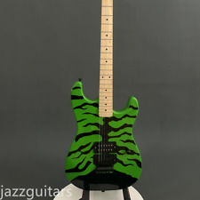 Custom Green George Lynch ST Electric Guitar Tiger Strip Black Hardware 22 Frets for sale