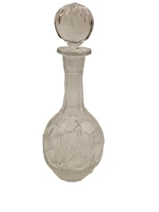 Hermosa jarra de vino de licor de vidrio de cristal de 10,5" de alta calidad - Imagen 1 de 5