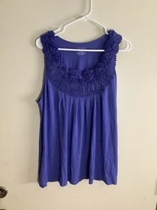 Lane Bryant lila blau Rosenausschnitt Bluse Gr. 18/20 - Bild 1 von 4