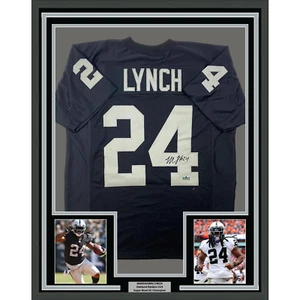 Framed Facsimile Autographed Marshawn Lynch 33x42 Reprint Laser Auto Jersey - Picture 1 of 2