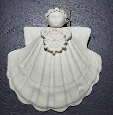 Vintage 1989 Margaret Furlong Winter Snowflake Angel Seashell Ornament