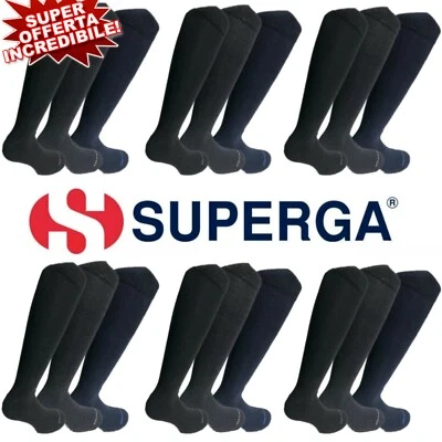 SUPERGA 6 / 9 Paia Calzini Calze Caldo Cotone Termiche Corte Lungo Uomo Donna Invernali