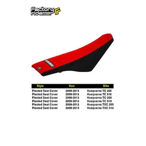 Husqvarna TE TC TXC 2009-2013 cubierta de asiento laterales negros/top plisado rojo #139 - Imagen 1 de 6