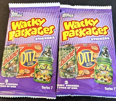 2 Sealed Packs ~ 2010 Wacky Packages All New Series 7   7TH   ANS7 - Image 1 of 4
