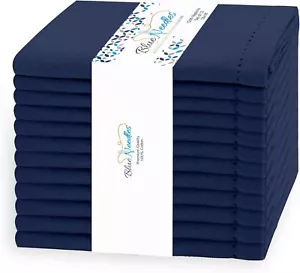 Hemstitch Linen Napkins - 100% 18" x (Set of 12), Navy Blue - Picture 1 of 8