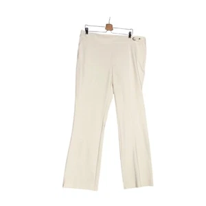 Anne Klein Bootcut Pants Womens XL Off White Stretch Straight Leg Pull-On Spring - Picture 1 of 6