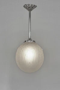 DELATTE : FRENCH ART DECO PENDANT CHANDELIER .............. 1925 1930 muller era - Picture 1 of 12
