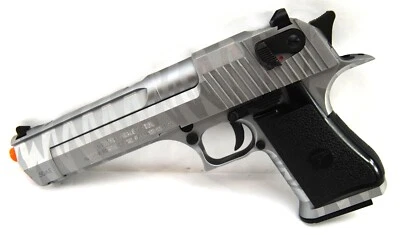 Pistola de Airsoft WE-Tech Desert Eagle Full Metal Gas Blowback - Silver Tigerstripe Foto 1 de 2
