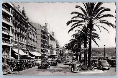 Nice France Postcard Hotel Royal and Mediterranean Palace 1953 RPPC Photo - Image 1 of 2