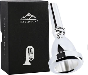 Eastrock Standard Tuba Mouthpiece, Silver Plated Tuba Mouthpiece Size 22, Tuba P - Picture 1 of 12
