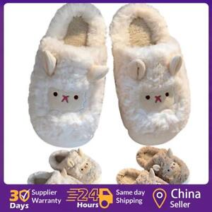 Cute Warm Slippers Sheep Plush Slip-on House Shoes Comfortable for Autumn Winter