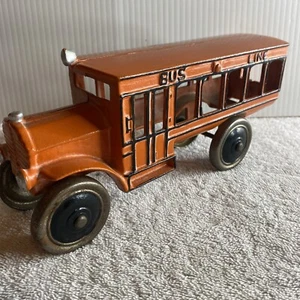 1920's-1930's IRON TOY BUS LINE, DENT CO., FULLERTON, PA., 8 3/8 INCHES - Picture 1 of 18