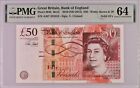 Great Britain Bank Of England 50 Pounds 2010 Solid 3 Unc Pmg 64 Pick 393B.