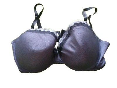 Delta Burke 5516-36 UK 40DD Black/Grey Underwire Evenly Padded Plunge Bra - Image 1 of 3
