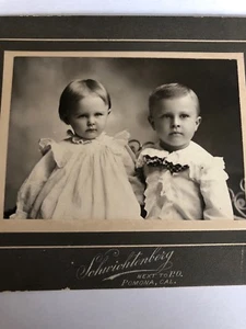 Vintage Antique Cabinet Photo Cute Dressed Children 5-1/2" By 4-1/4" S-5 - Picture 1 of 5