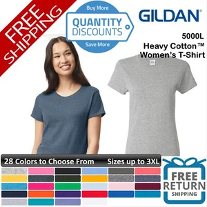 🔥 Gildan Women Heavy Cotton & Blends Semi-fitted T-shirt Top Up To 3XL 5000l - Picture 1 of 88