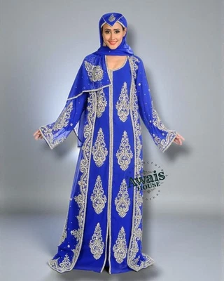 Caftán con Hiyab Ropa Isálmica Caftán Abaya Farasha JALABIYA Modest Abaya Foto 1 de 2