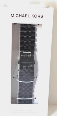 MICHAEL KORS  DESIGNER  STAINLESSALL BLACK   BAND FOR APPLE WATCH,  MKS8056E - Image 1 of 3